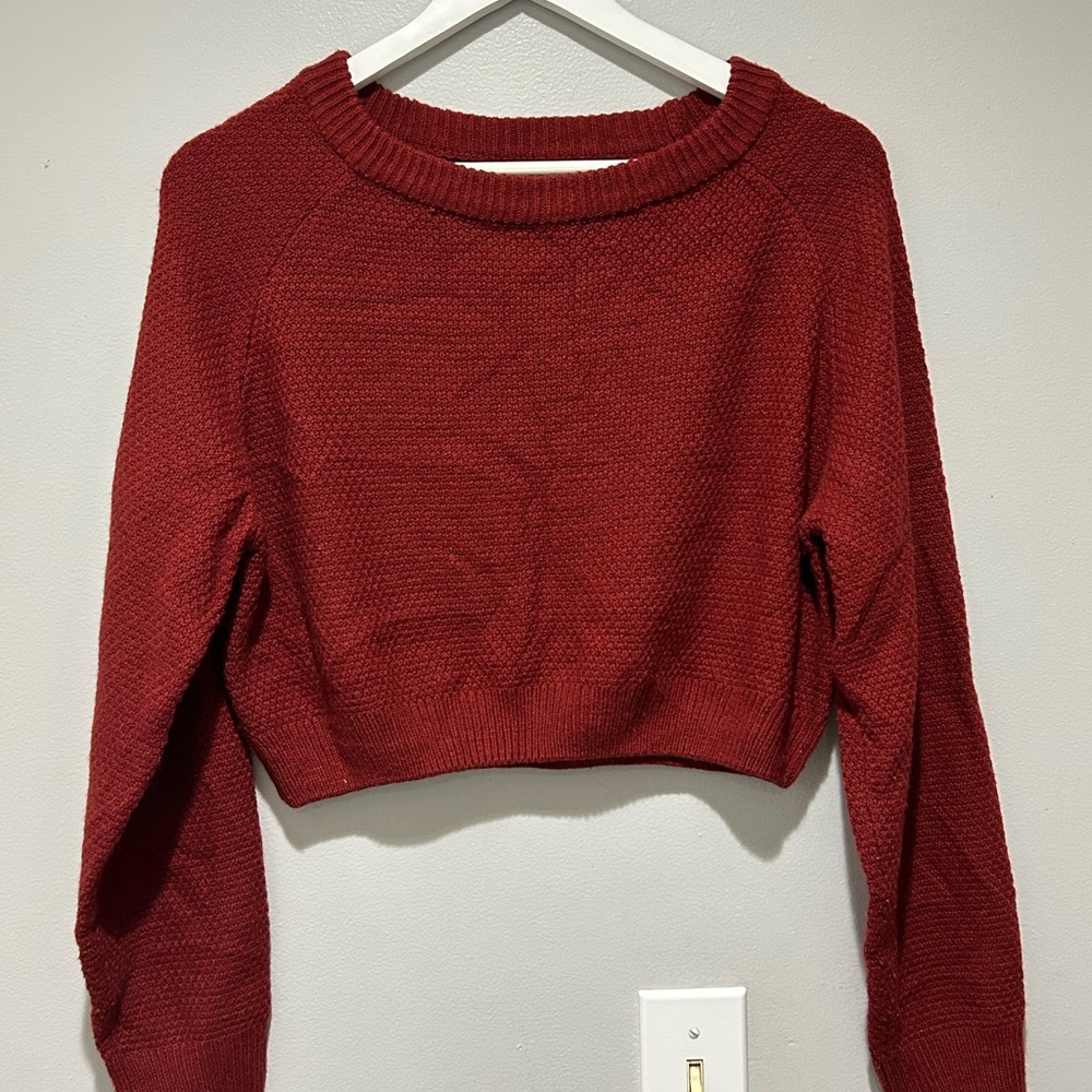 Rust Red Cropped Sweater